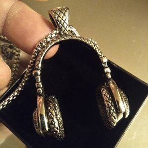 Stainless Steel Headphone Pendant With 2MM 24 Inch Rounded Box Chain